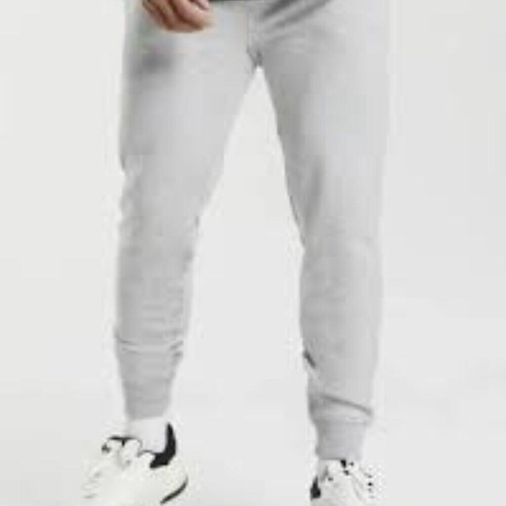 GYMSHARK CREST MEN JOGGERS SLIM FIT LIGHT GREY MARL SIZE XXL NEW